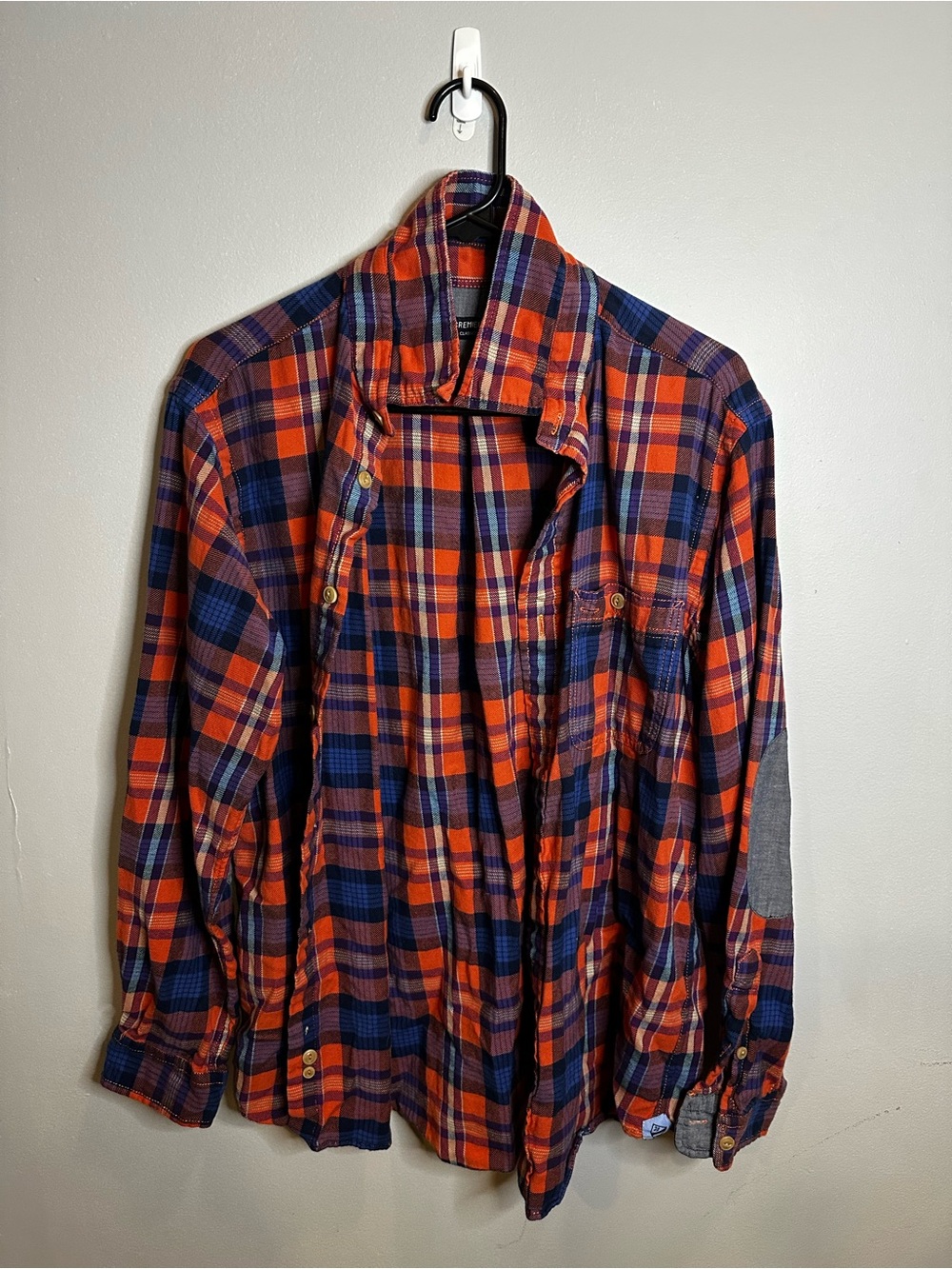 Daniel Cremieux Orange and Navy Plaid Shirt
